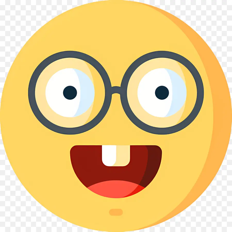 Emoji Kutu Buku，Emoji Kuning Dengan Kacamata PNG