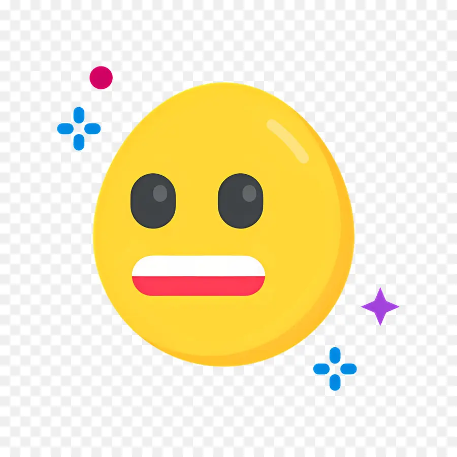 Emoji Wajah Meringis，Emoji Kuning PNG