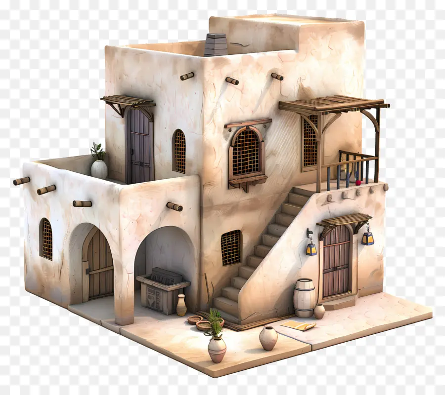 Rumah 3d，Rumah Adobe PNG