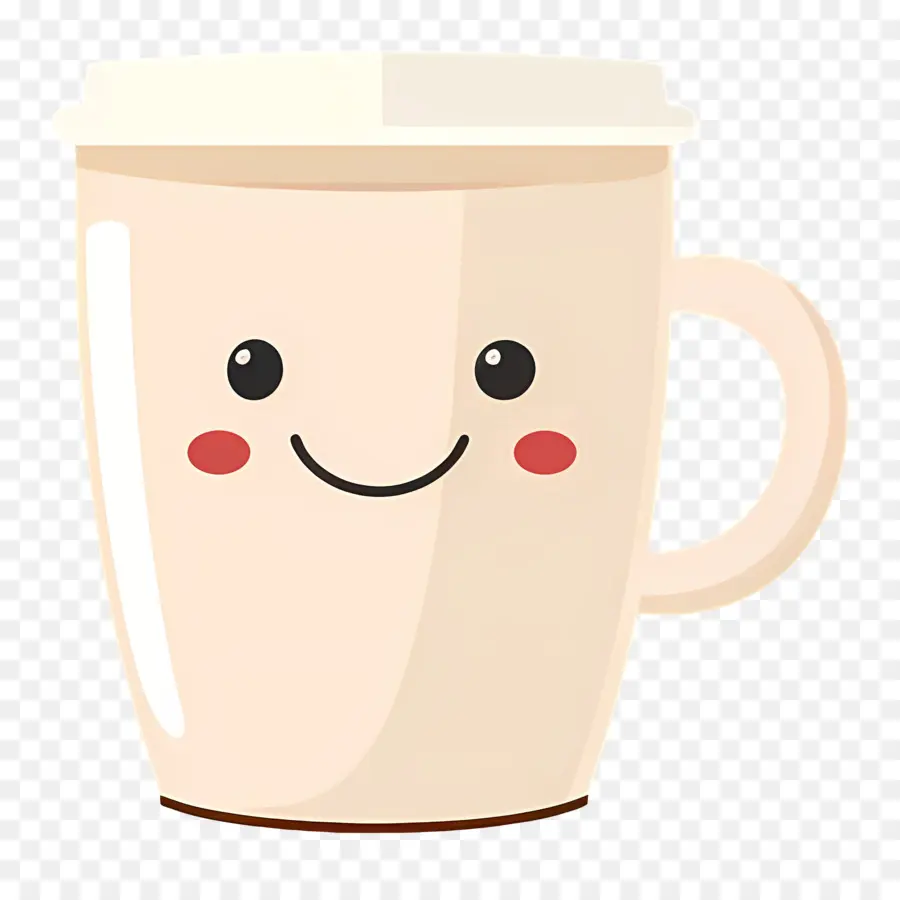 Kopi Kawaii，Mug Tersenyum PNG