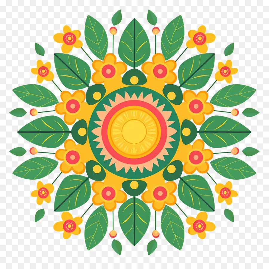 Pookalam，Mandala Bunga PNG