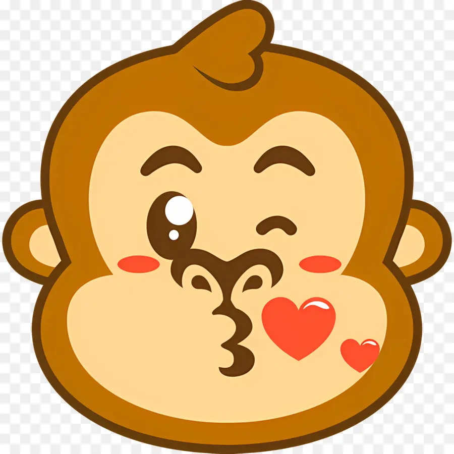 Cium Emoji，Monyet PNG