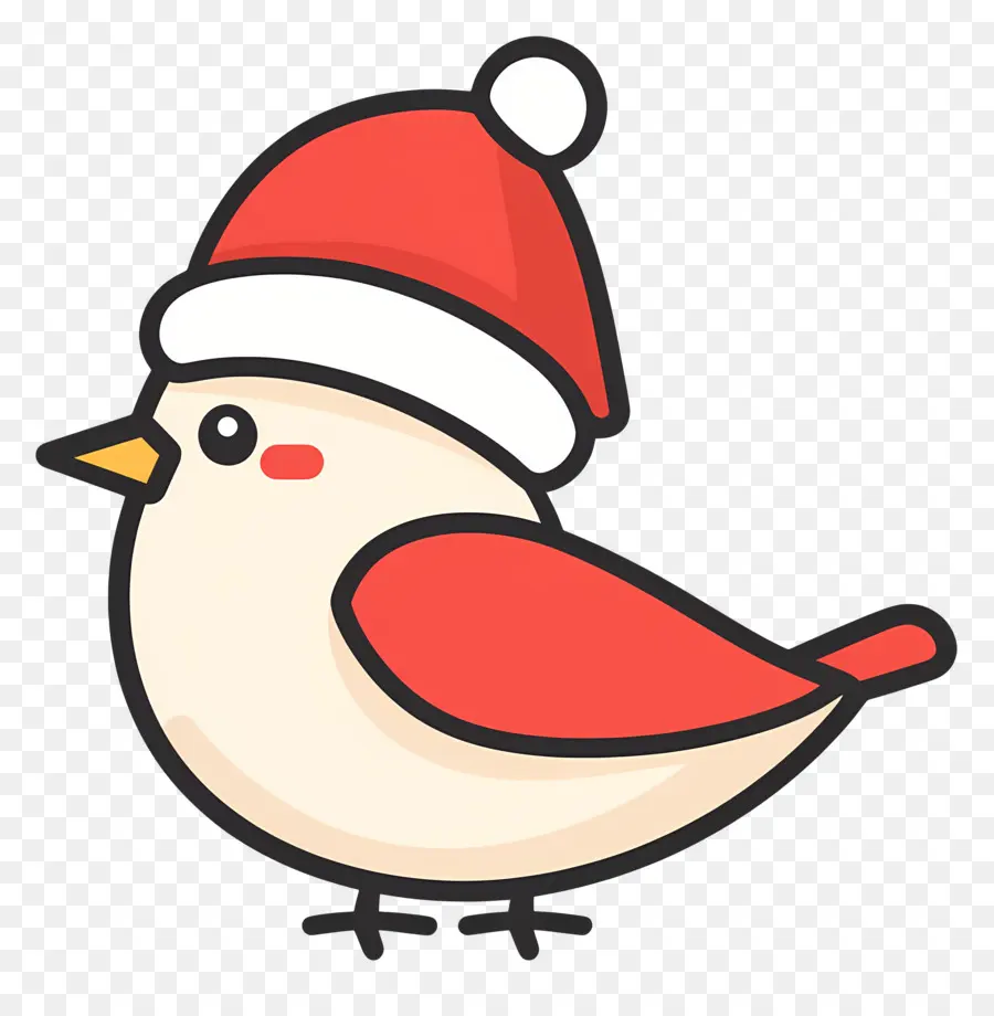 Burung Natal，Burung Dengan Topi Santa PNG