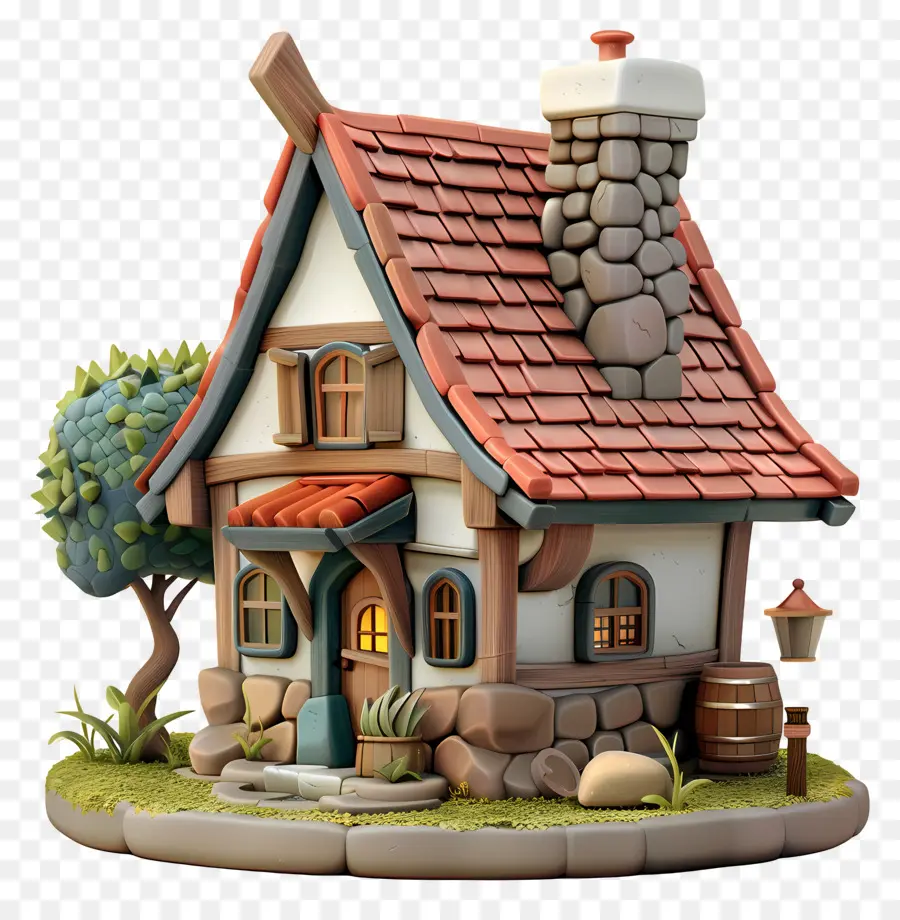 Rumah 3d，Rumah Doodle Kecil Yang Lucu PNG