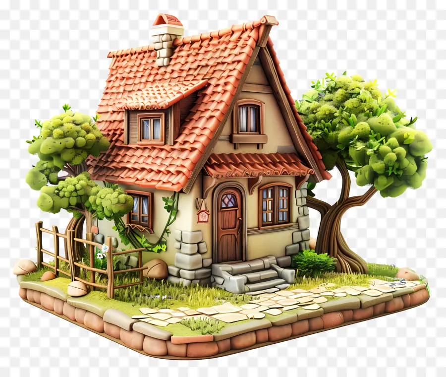 Rumah 3d，Rumah Doodle PNG