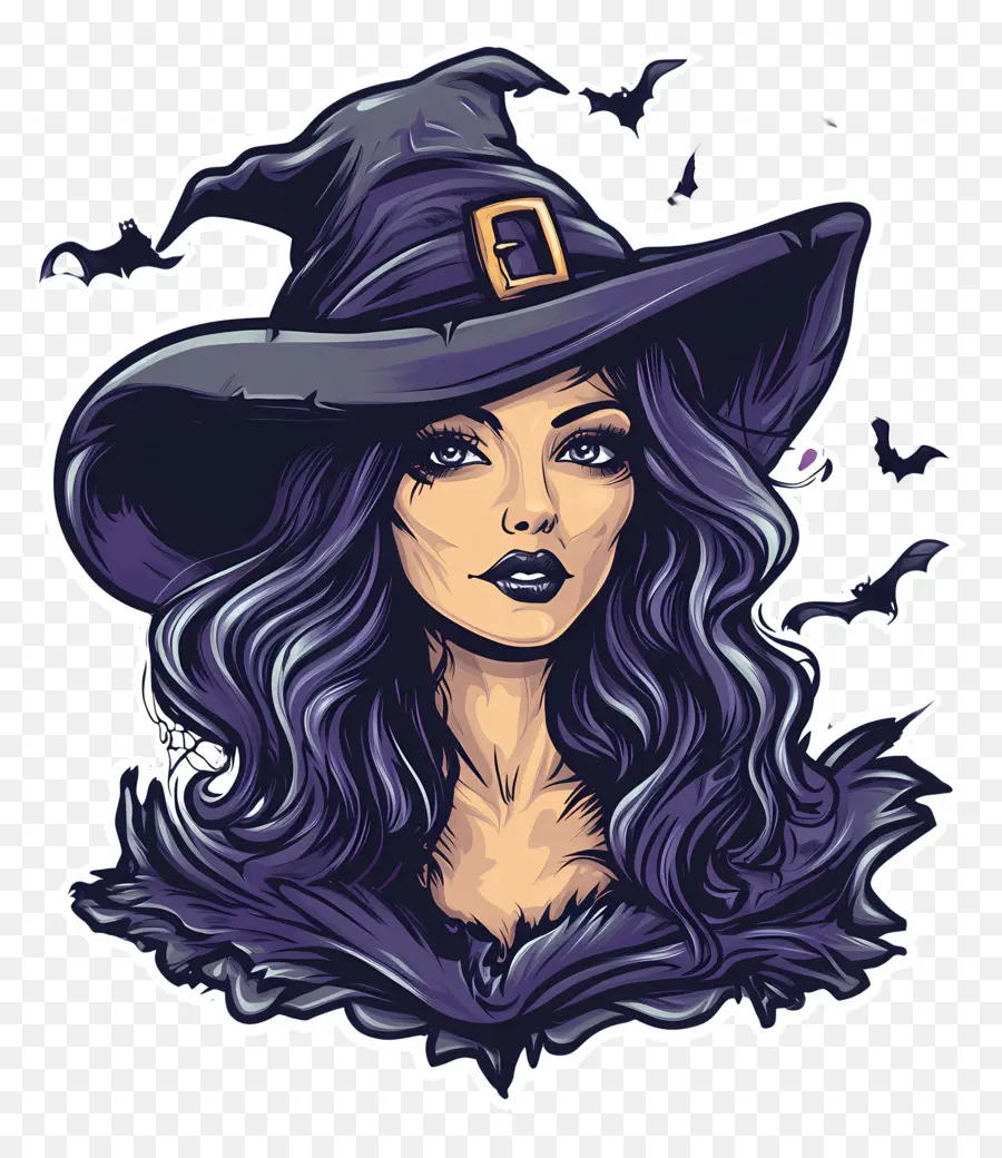 Penyihir Halloween，Penyihir Dengan Topi PNG