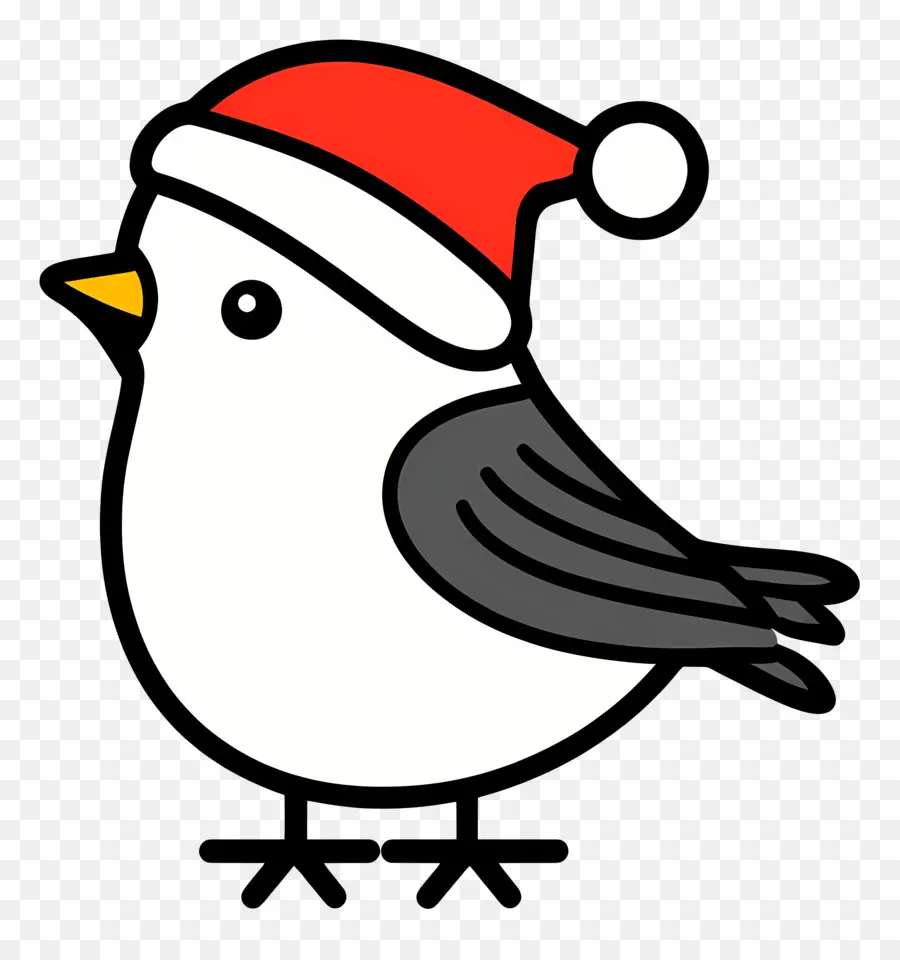 Burung Natal，Burung Dengan Topi Santa PNG