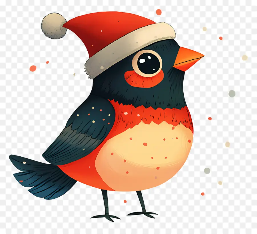 Burung Natal，Burung Dengan Topi Santa PNG