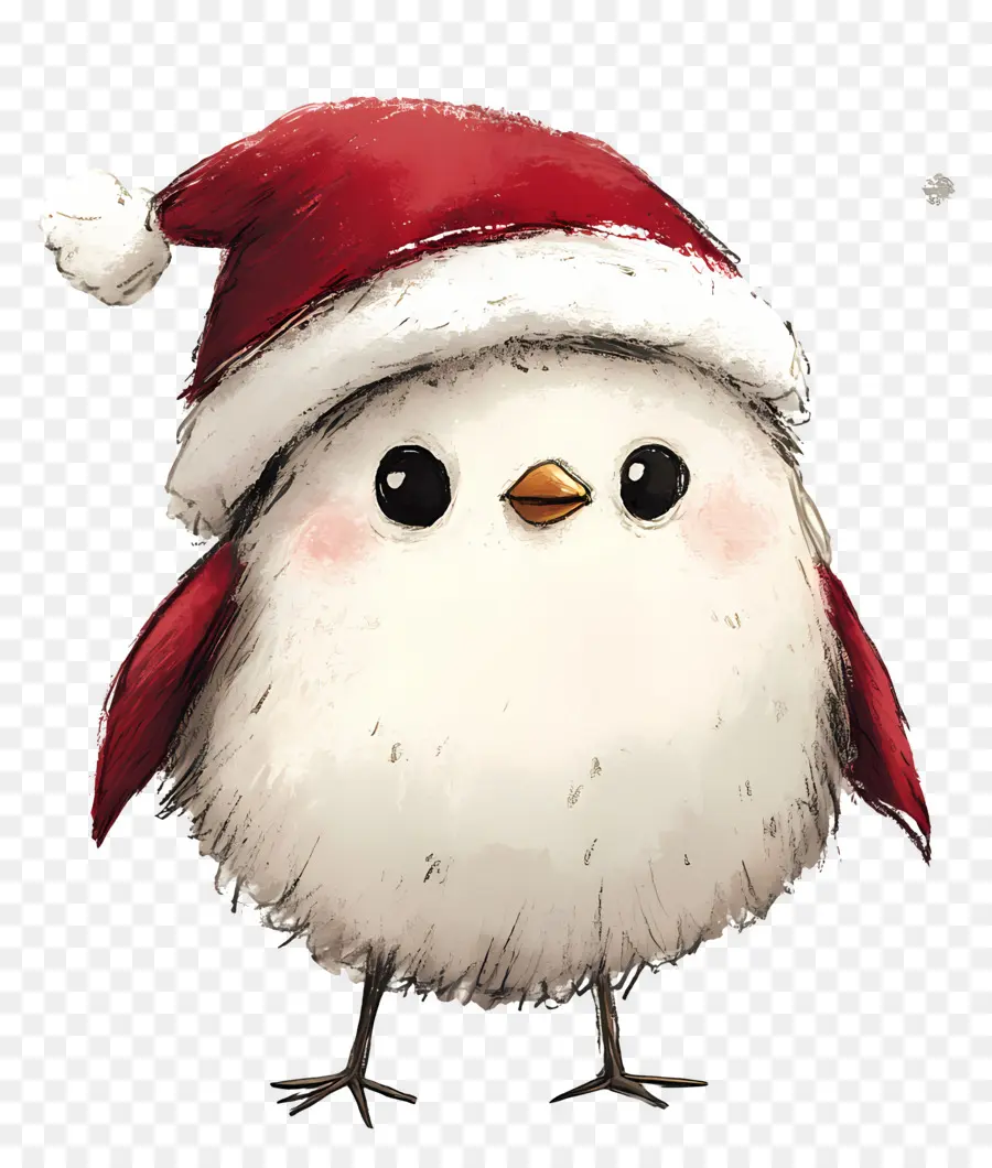 Burung Natal，Burung Lucu Dengan Topi Santa PNG