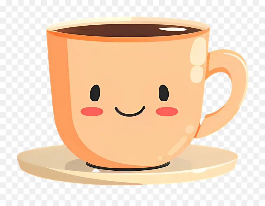 Kopi Kawaii，Cangkir Kopi Tersenyum PNG