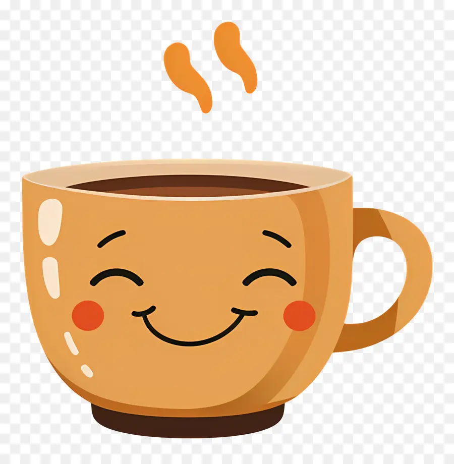 Kopi Kawaii，Cangkir Kopi Tersenyum PNG