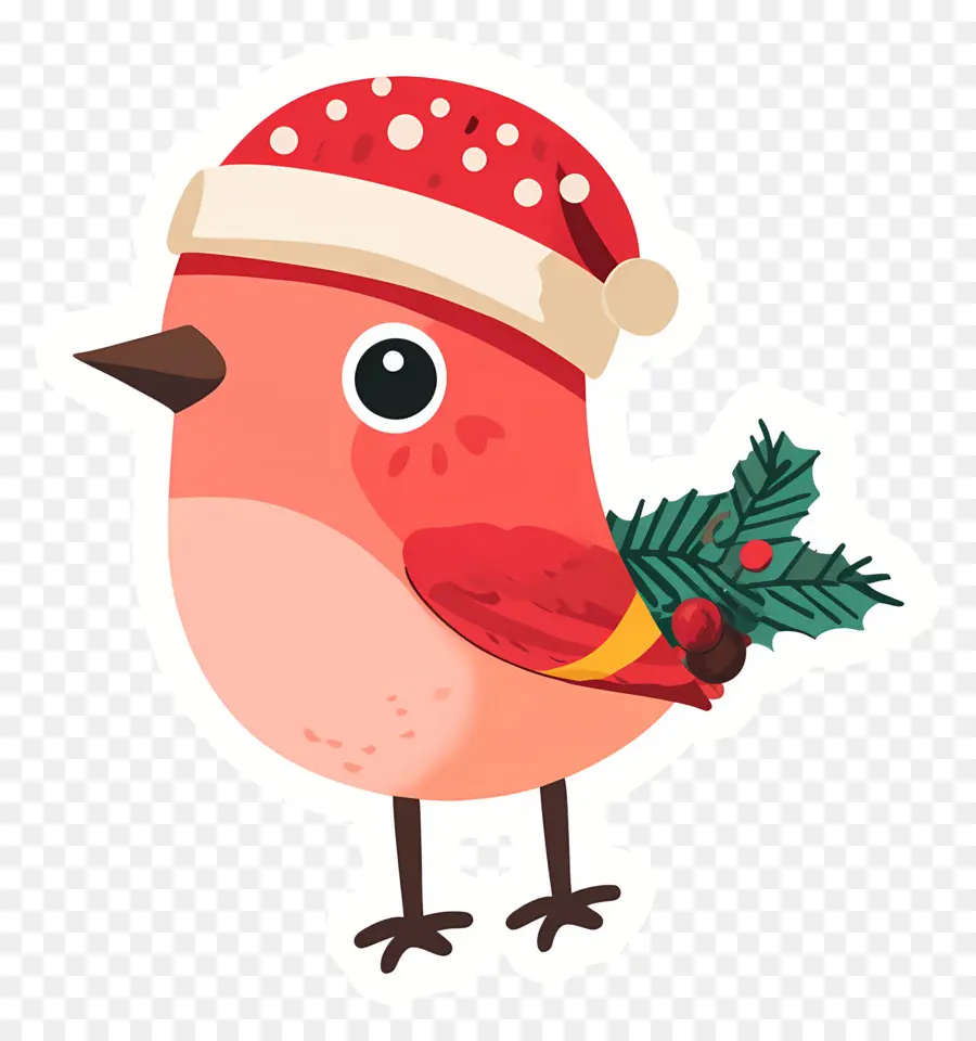 Burung Natal，Burung Dengan Topi Santa PNG