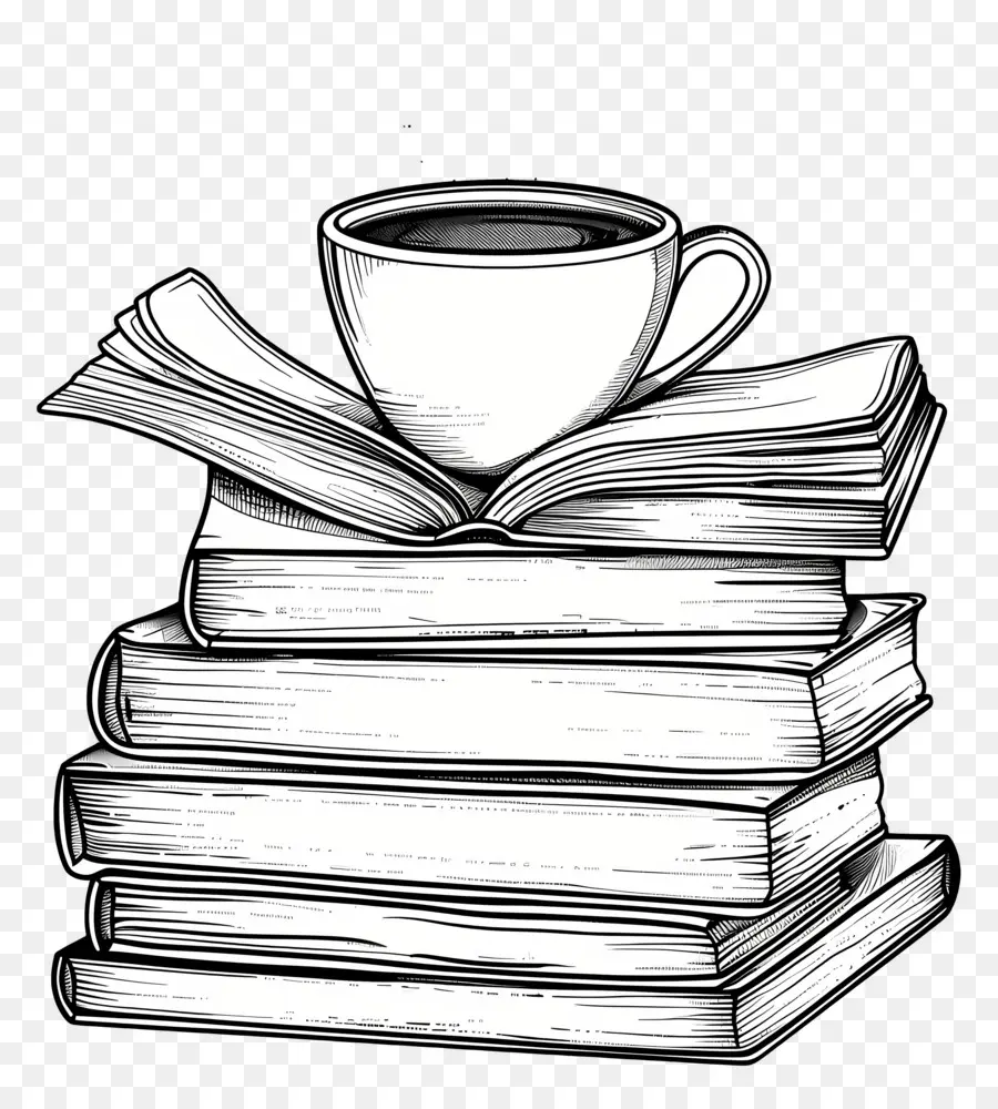 Gambar Buku，Cangkir Kopi Dan Buku PNG