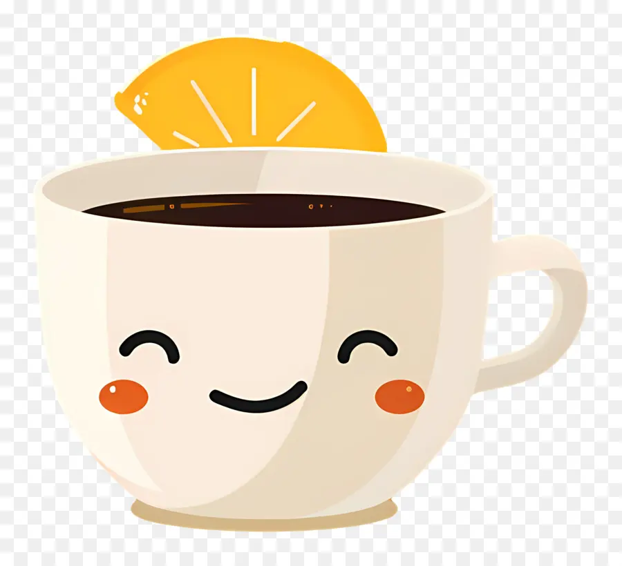 Kopi Kawaii，Cangkir Kopi Tersenyum PNG