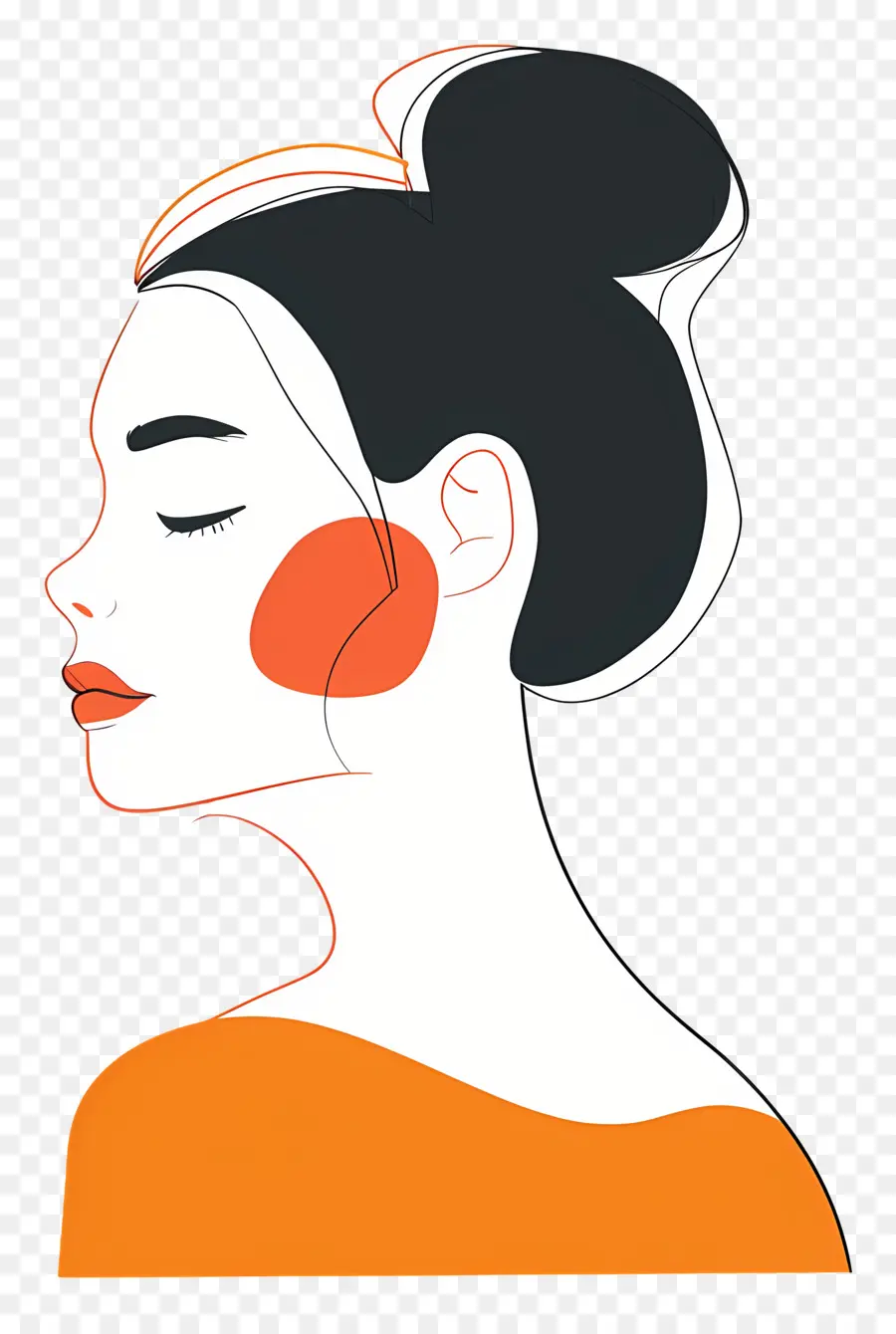 Wanita Elegan，Ilustrasi Profil PNG