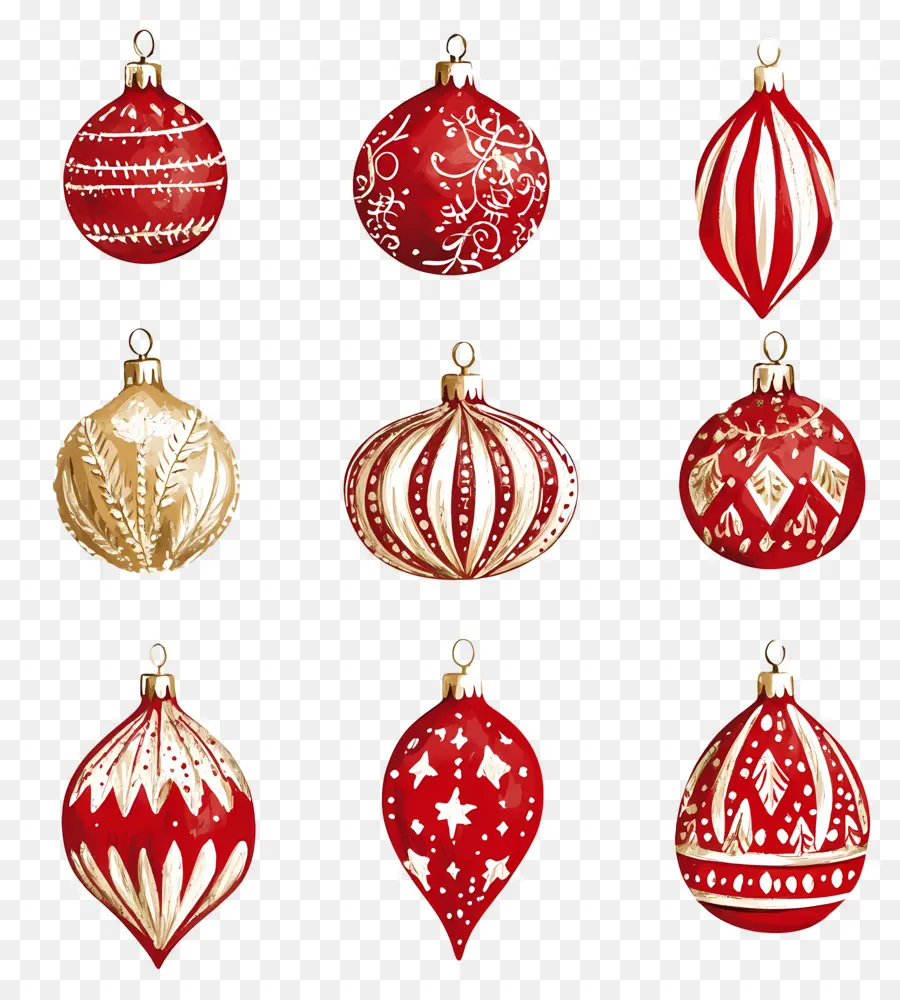 Bola Natal，Ornamen Merah PNG