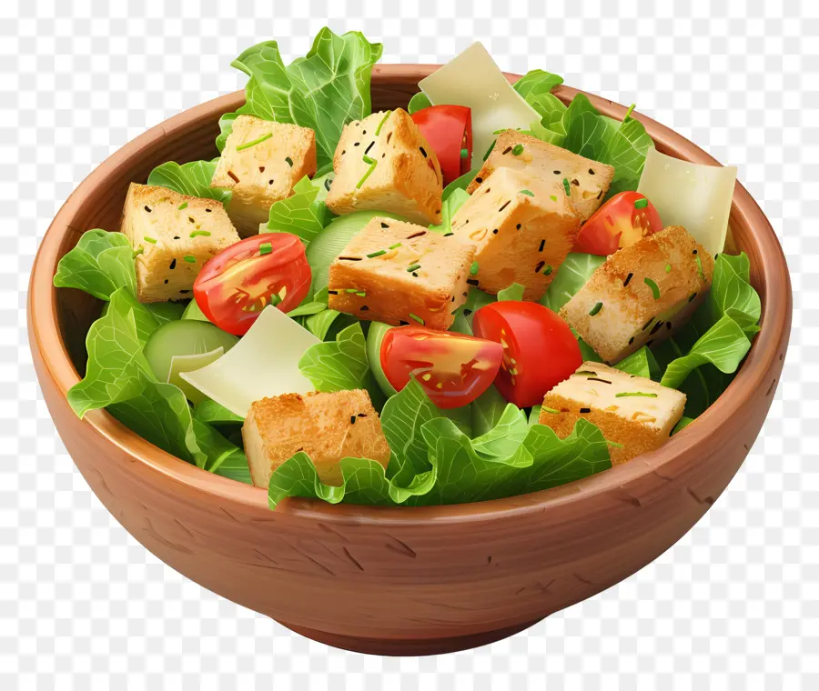 Salad Kaisar，Salad Dengan Tahu PNG