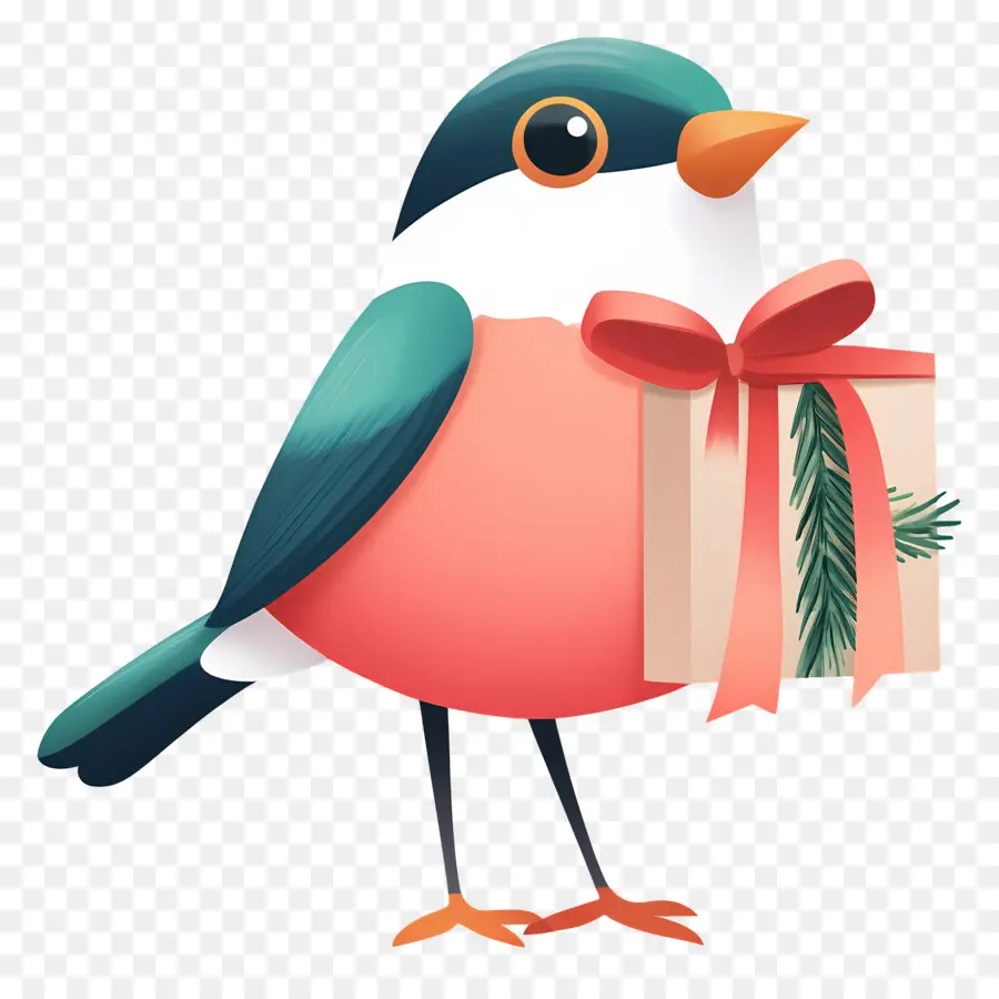 Burung Natal，Burung Dengan Hadiah PNG