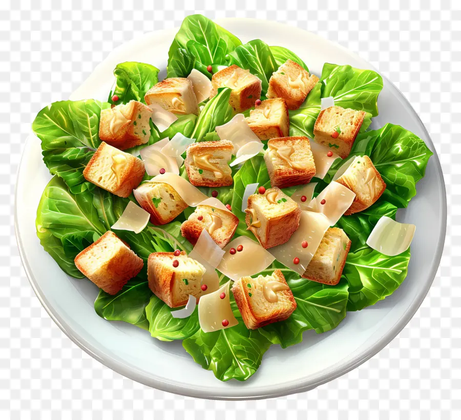 Salad Kaisar，Salad Dengan Crouton PNG