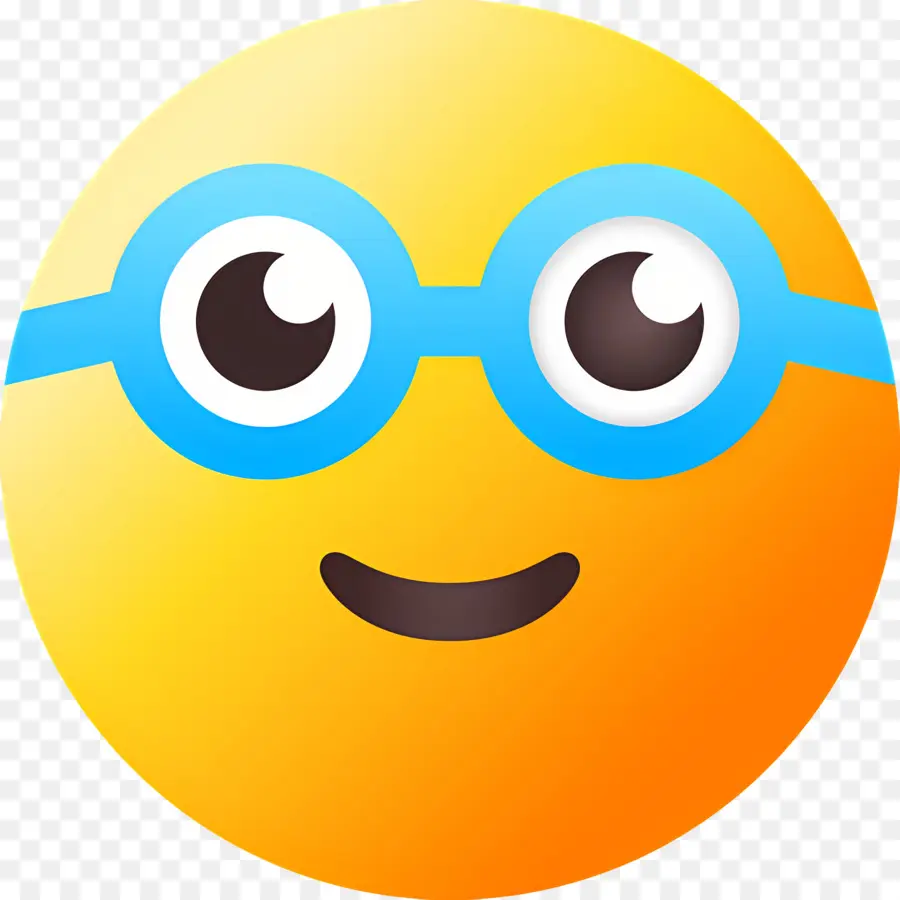 Emoji Kutu Buku，Emoji Kuning Dengan Kacamata PNG