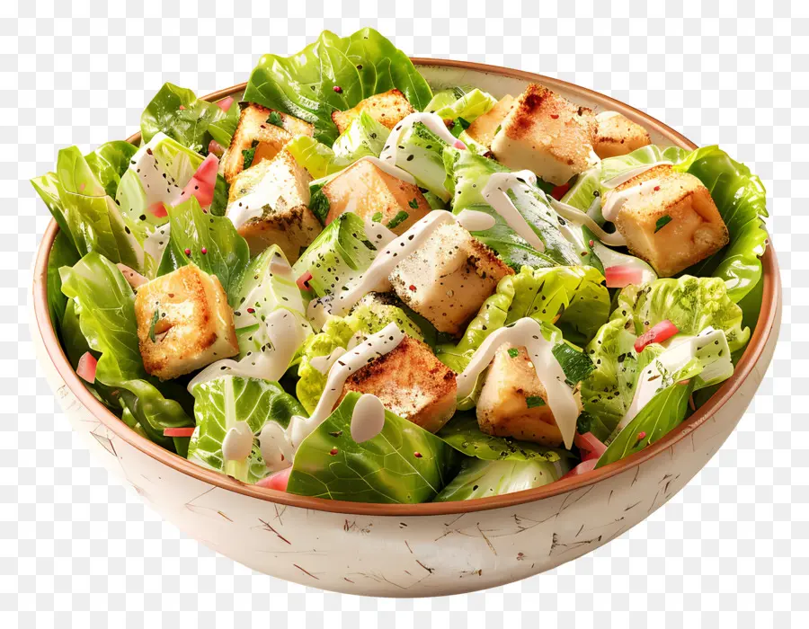 Salad Kaisar，Salad Dengan Tahu PNG