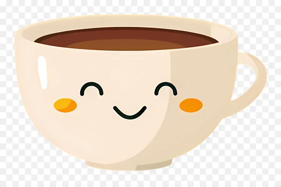 Kopi Kawaii，Cangkir Kopi Tersenyum PNG