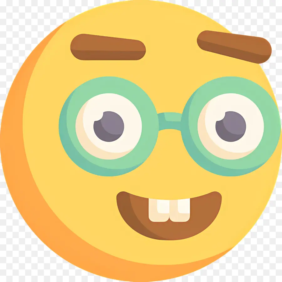 Emoji Kutu Buku，Emoji Kuning Dengan Kacamata PNG