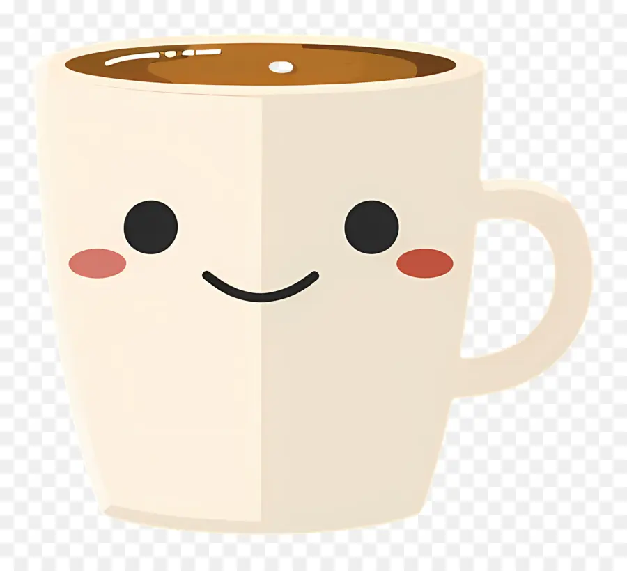 Kopi Kawaii，Mug Tersenyum PNG