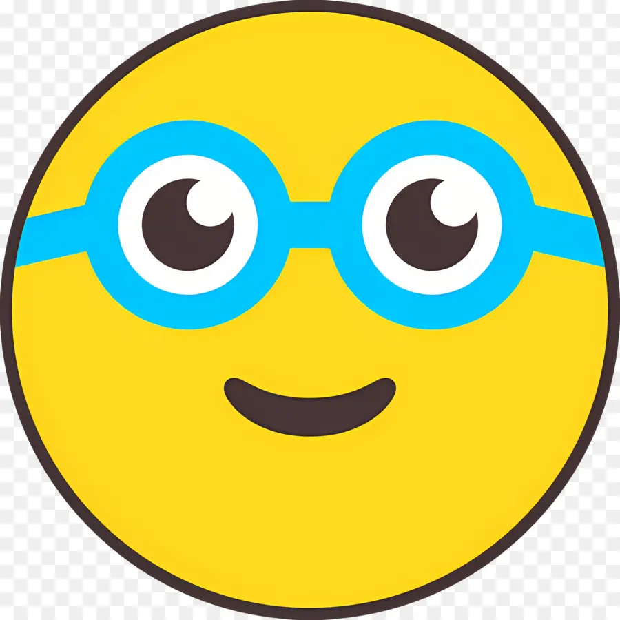 Emoji Kutu Buku，Emoji Kuning Dengan Kacamata PNG