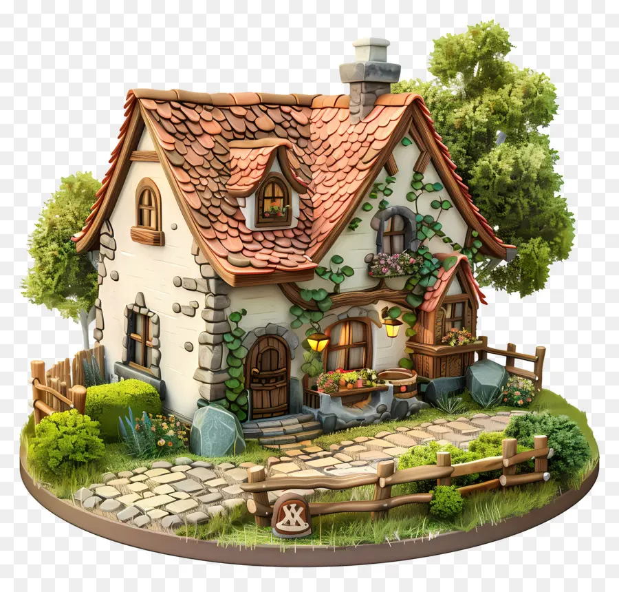 Rumah 3d，Rumah Doodle Kecil Yang Lucu PNG