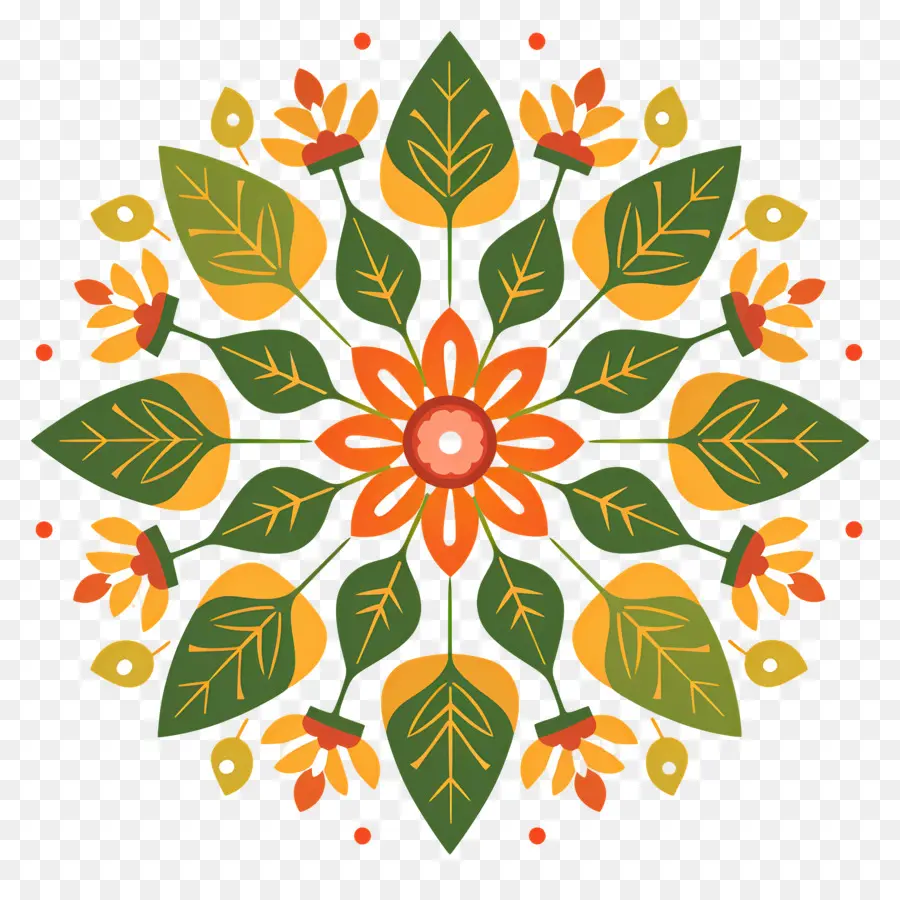 Pookalam，Mandala Bunga PNG