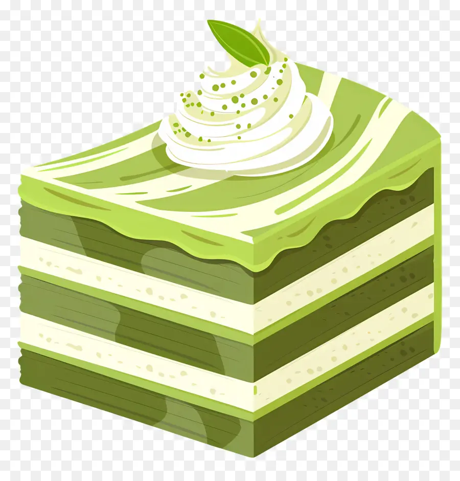 Kue Matcha，Irisan Kue Hijau PNG