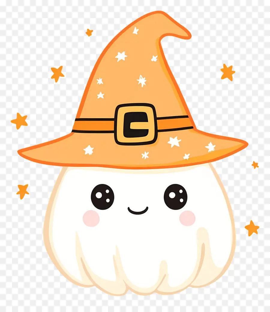 Topi Halloween，Hantu Lucu Dengan Topi Penyihir PNG