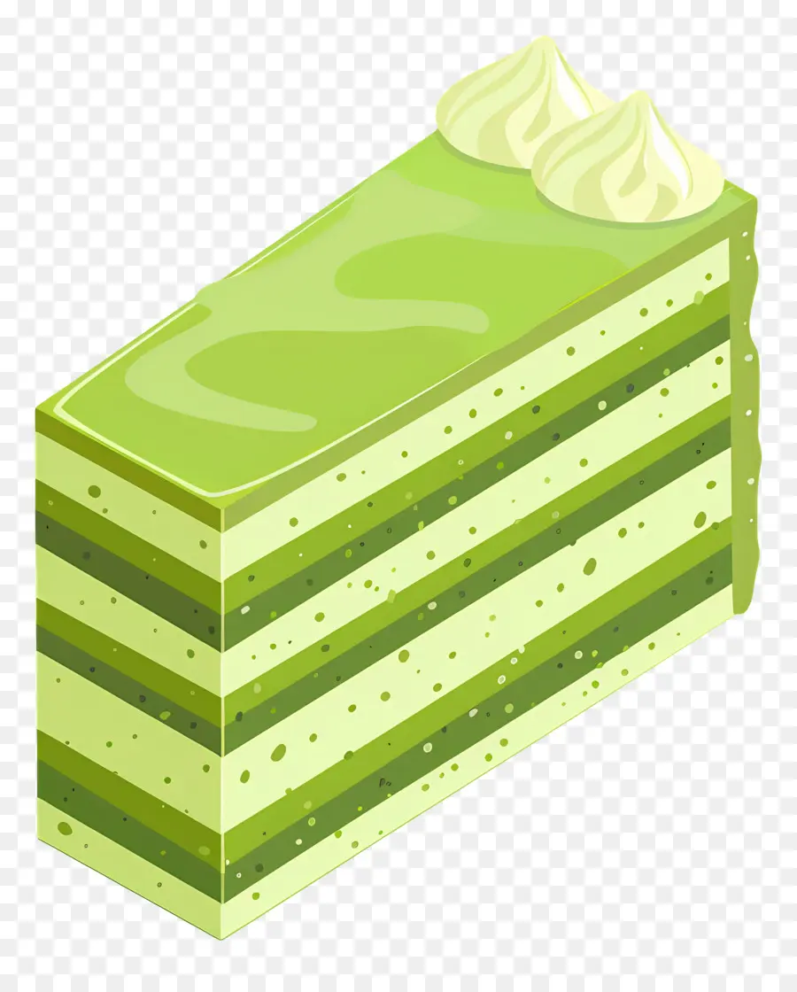 Kue Matcha，Irisan Kue Hijau PNG