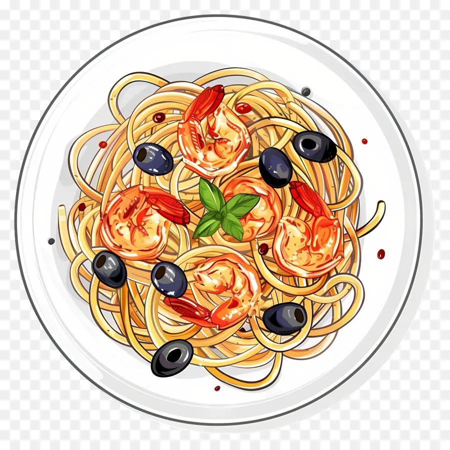 Spageti，Pasta Udang PNG