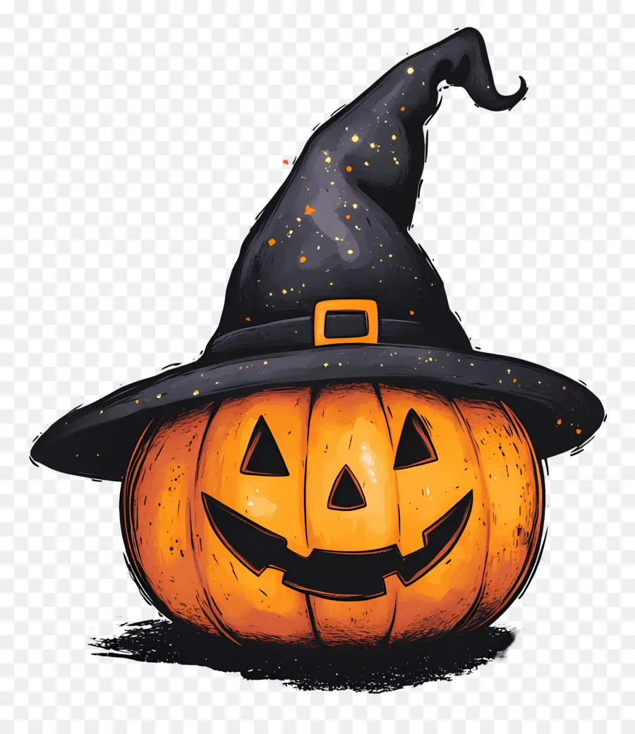 Topi Halloween，Penyihir Labu PNG