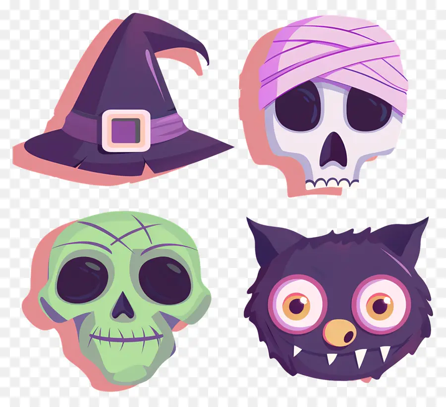 Karakter Halloween，Topeng Halloween PNG