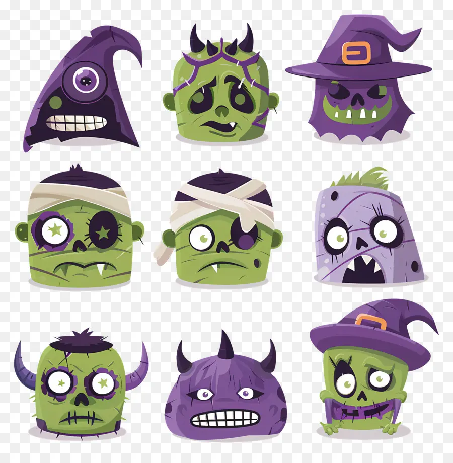 Karakter Halloween，Wajah Zombi PNG