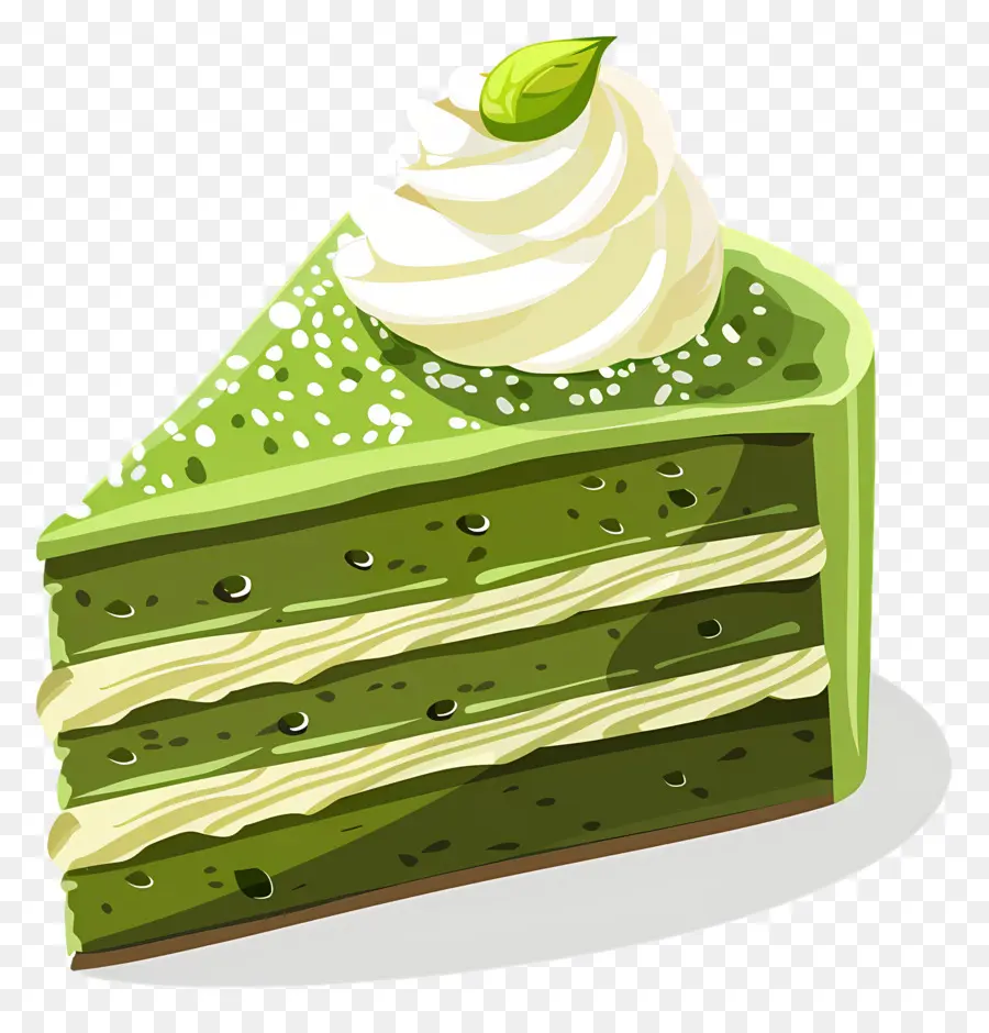 Kue Matcha，Irisan Kue Hijau PNG