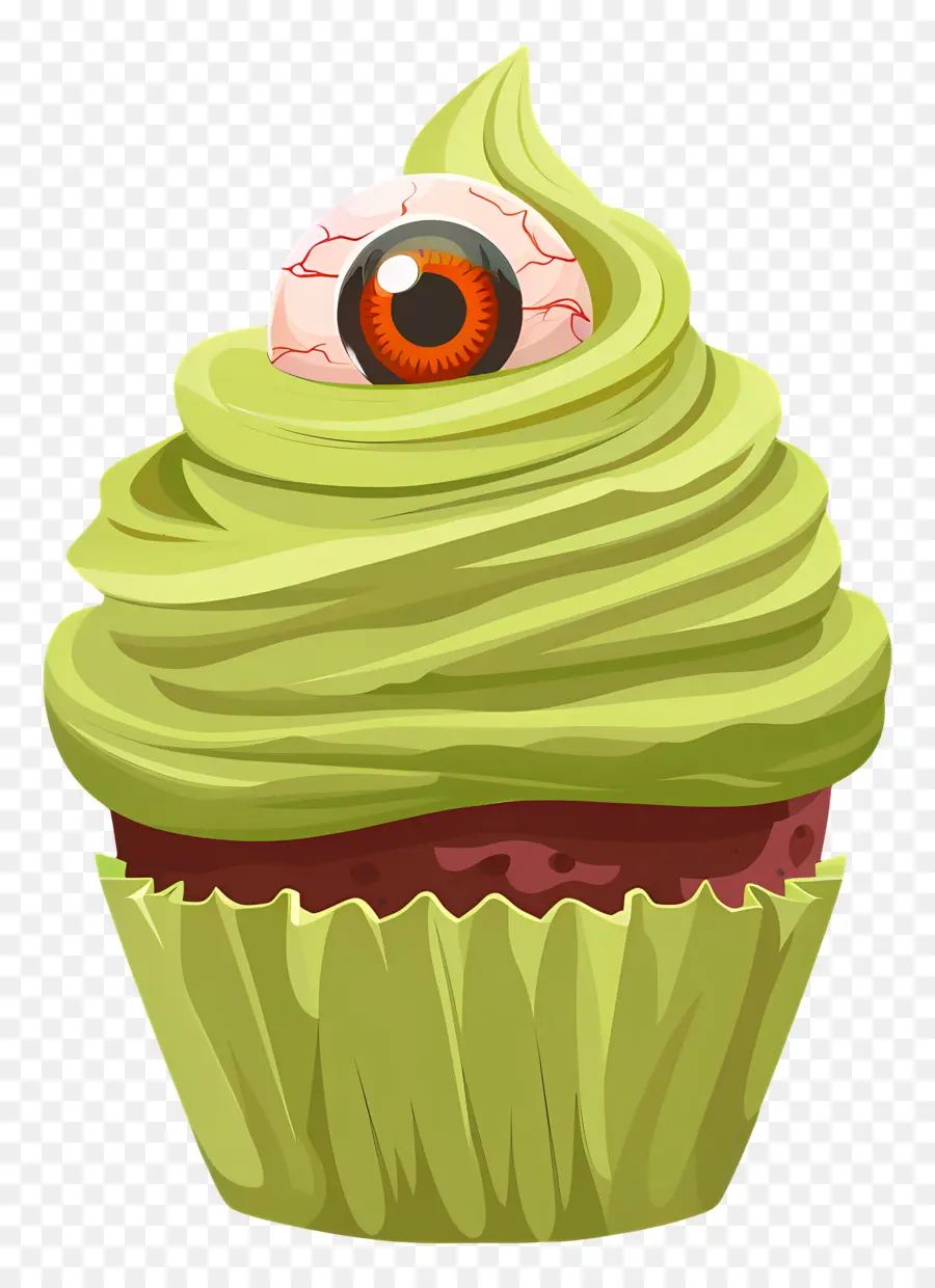 Kue Mangkuk Halloween，Cupcake Bola Mata PNG