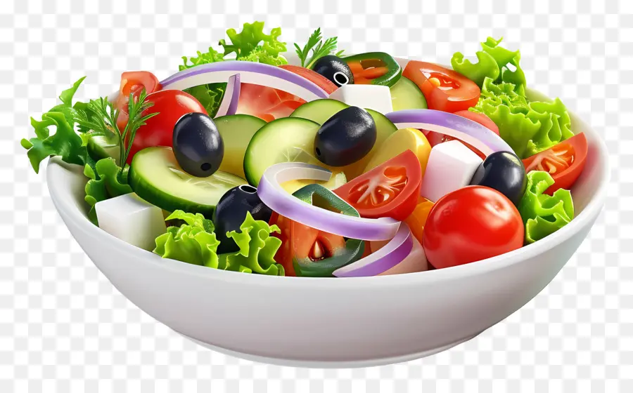 Salad Yunani，Salad Berwarna Warni PNG