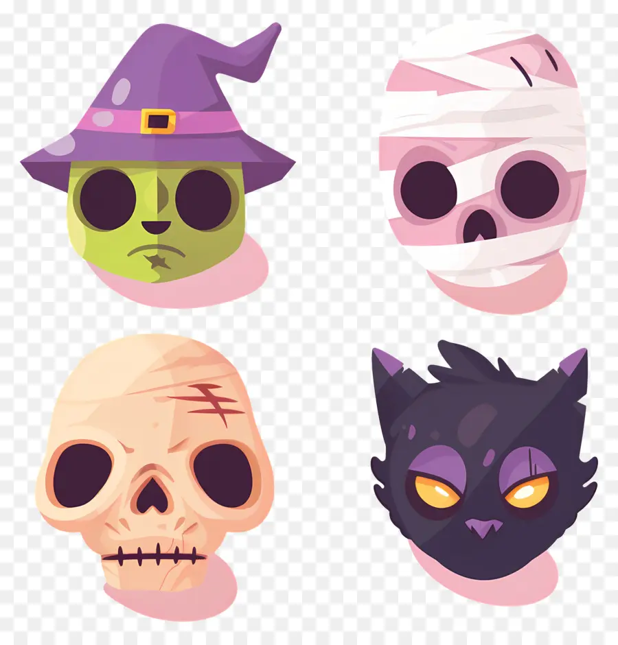 Karakter Halloween，Topeng Halloween PNG