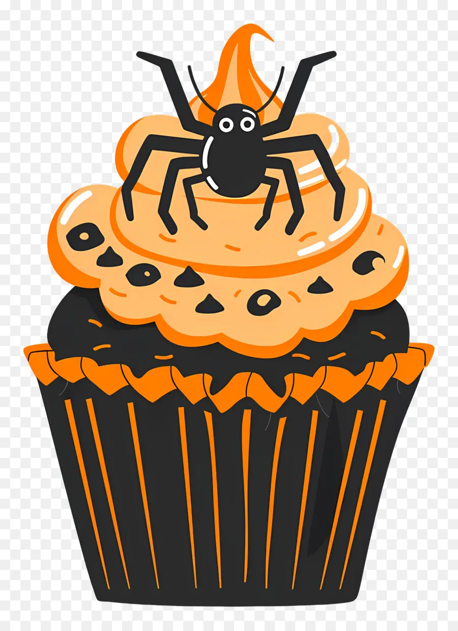 Kue Mangkuk Halloween，Cupcake Laba Laba PNG