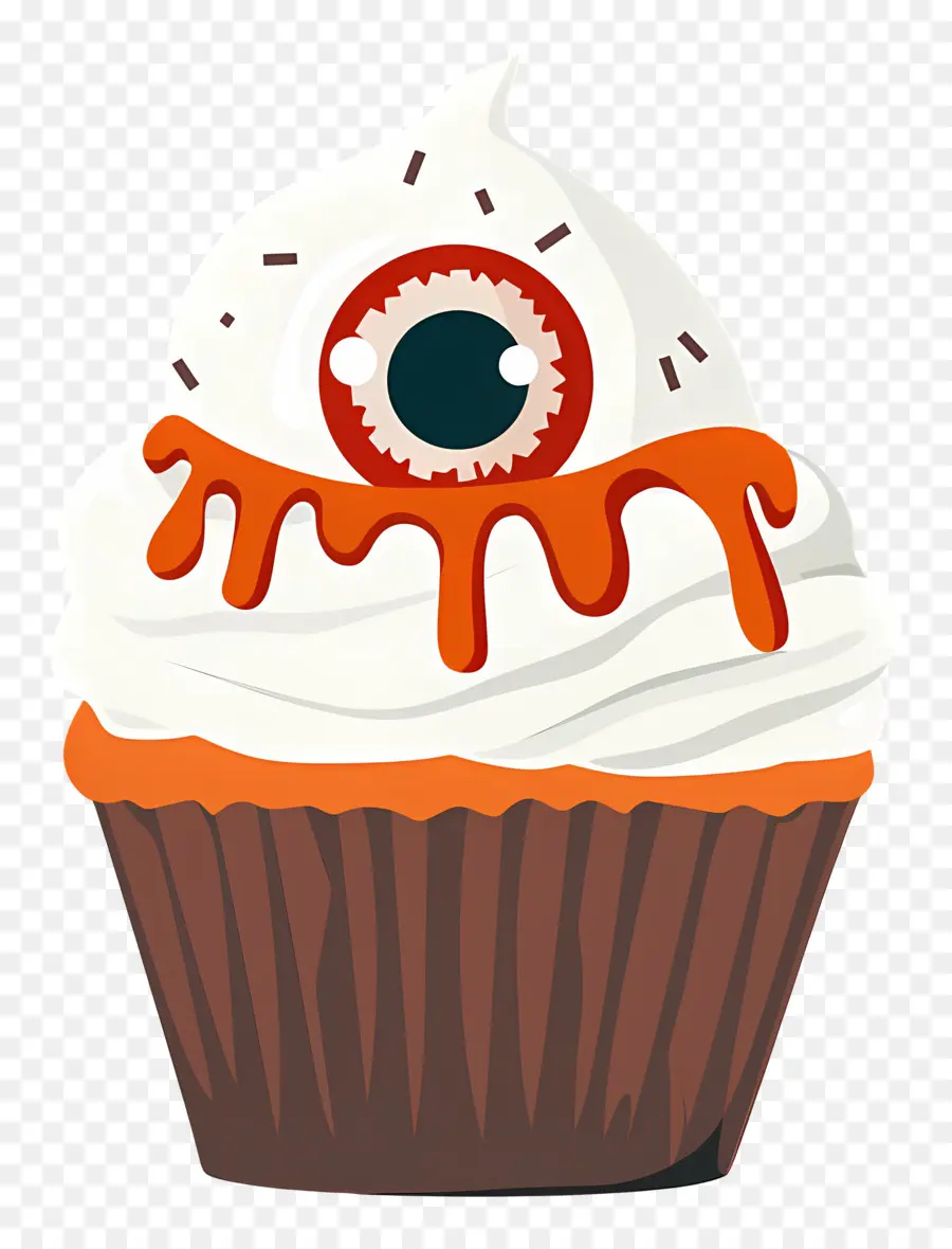 Kue Mangkuk Halloween，Cupcake Bola Mata PNG