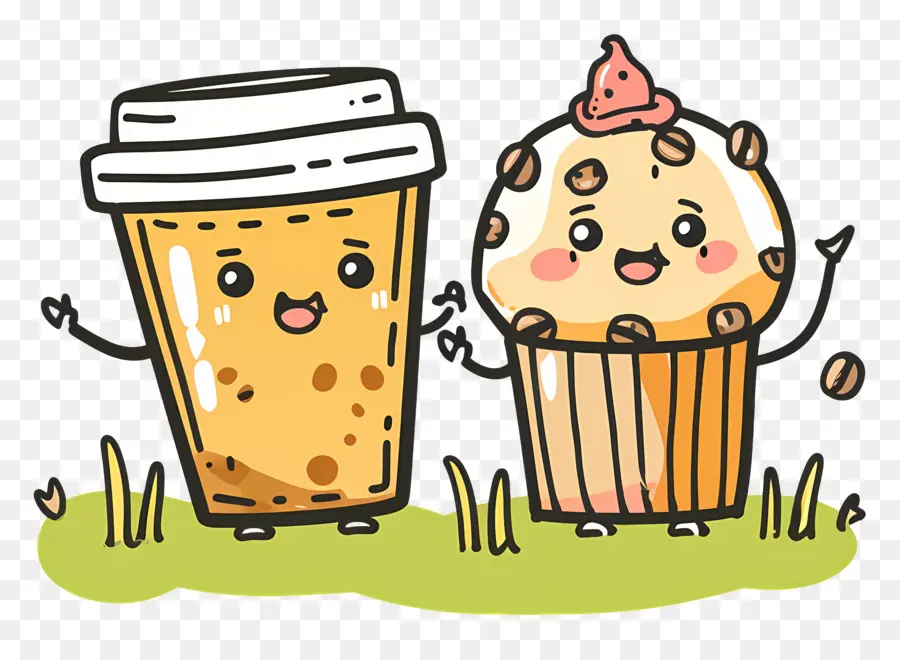 Kopi Kawaii，Kopi Dan Muffin PNG