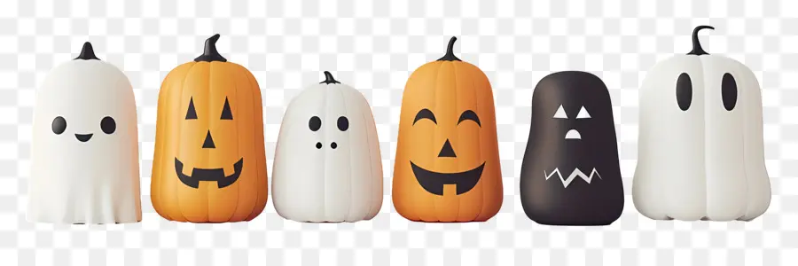 Perbatasan Halloween，Hantu Dan Labu Halloween PNG