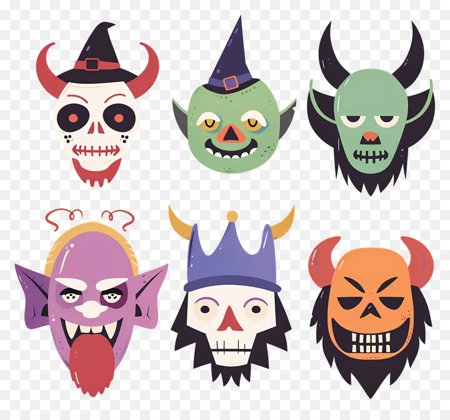 Karakter Halloween，Masker Tengkorak PNG