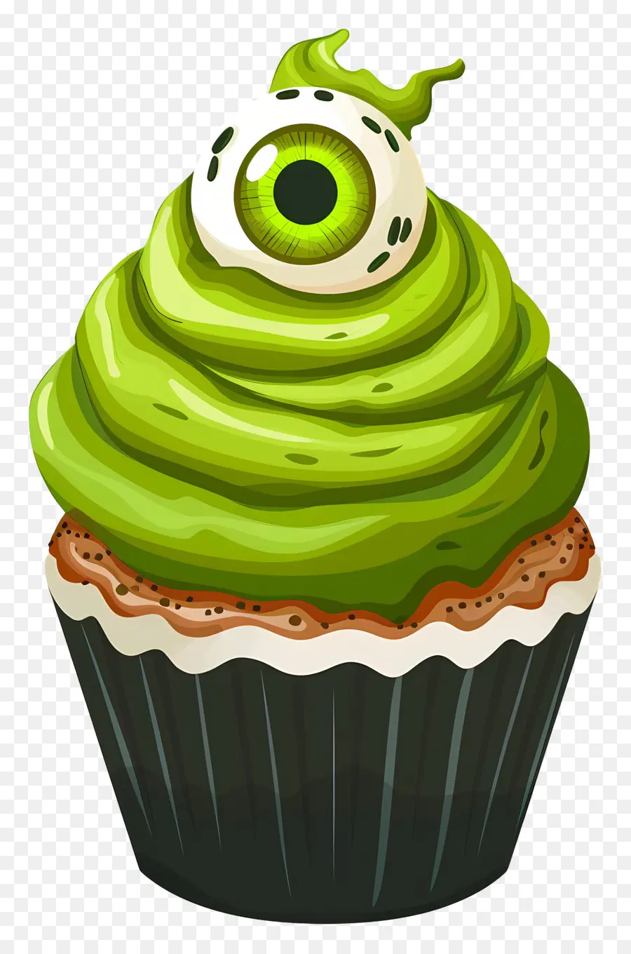 Kue Mangkuk Halloween，Cupcake Bola Mata PNG