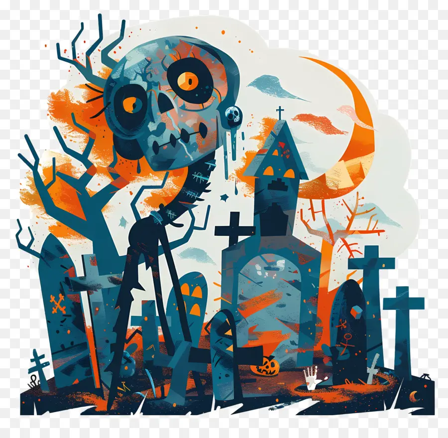 Zombi Halloween，Makam PNG