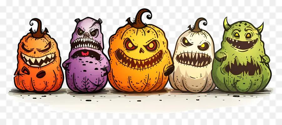 Perbatasan Halloween，Labu Monster PNG